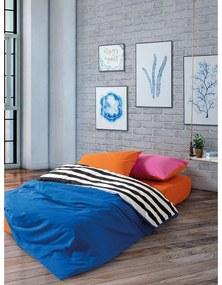 Set copripiumino e federa bianco e nero in cotone renforcé per letto matrimoniale/per letto esteso con lenzuolo incluso/4 pezzi 200x220 cm Dusk – Mijolnir