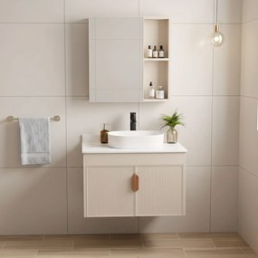 Set di mobili da bagno con top Modo 60cm Beige