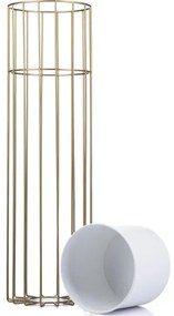 Vaso da fiori in metallo LOFT 70x20 cm oro/bianco