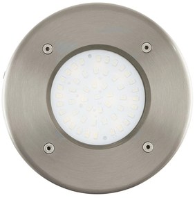 Segnapasso Esterno Tondo Moderno Lamedo Acciaio Argento Vetro Bianco Led