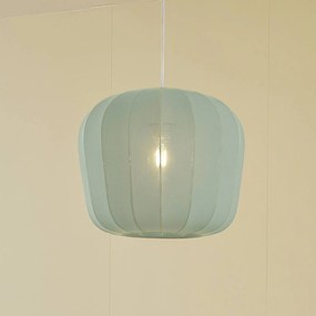 Lindby lampada a sospensione Helin, blu, Ø 35 cm, tessuto