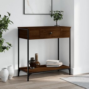 Tavolino Consolle Rovere Marrone 75x34,5x75cm Legno Multistrato /