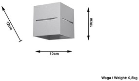 Applique da Parete in Alluminio LOBO G9 Grey Bidirezionale da interno