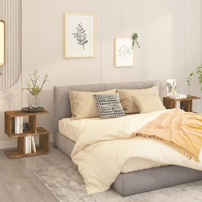 Comodini Rovere Fumo 2pz 50x30x51,5 Cm İn Legno Multistrato /