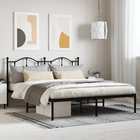 Giroletto Con Testiera İn Metallo Nero 160x200 Cm /