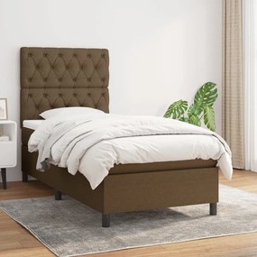 Giroletto A Molle Con Materasso Marrone Scuro 80x200 Cm Tessuto /