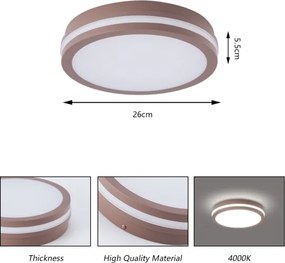 Brilagi - plafoniera da esterno a LED BENE LED/24W/230V Ø 26 cm marrone IP54