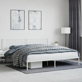 Giroletto Con Testiera Metallo Bianco 200x200 Cm /