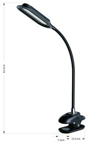 Immax 08998L - Lampada da tavolo dimmerabile LED+CCT con clip CLIP 7,5W/230V nera