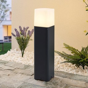 Lampione da giardino Obuna Lucande, dimmerabile, Nero, Alluminio, Moderno, Lampada da esterni