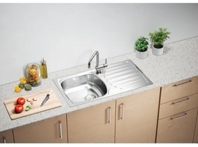 ALVEUS 1136534 - Lavello da cucina BASIC 78 x 43,5 cm, acciaio inox satinato