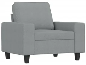Poltrona grigio chiaro 60 cm in tessuto
