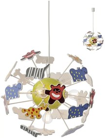 Redo 04-515 -Lampadario a sospensione per bambini SAFARI 4xE14/28W/230V diametro 35 cm colorato