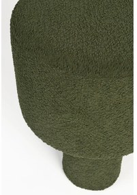 Poggiapiedi verde con rivestimento in bouclé Marcos – White Label