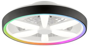 Brilliant - Ventilatore a soffitto LED RGBW GAIANO LED/48W/230V nero +DO