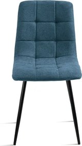 Sedia da pranzo in tessuto Blu gambe metallo nere - KATERINE 2 sedie