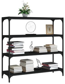 Libreria nera 100x33x100 cm in legno multistrato e acciaio
