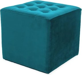 Sgabello Lori Velvet Turcoaz 85 - L39 x L39x H34 cm