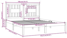 Giroletto in Legno Massello 150x200 cm King Size