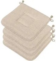 Set 4 Cuscini Sedia Cucina Cotone Morbidi Lavabili Universali Coprisedia Colore Pastello Beige