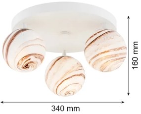 Argon 6291 - Plafoniera FABIO 3xE14/7W/230V alabastro bianco