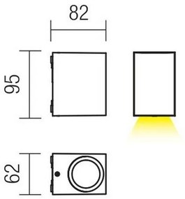 Redo 9907 - Applique a LED da esterno BEAM LED/5W/230V IP54