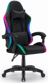 Sedia da gioco HC-1000 Tessuto nero LED RGB