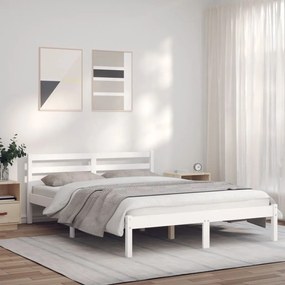 Giroletto bianco 150x200cm legno massello di pino 5ft king