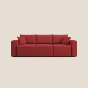 Morfeo divano con 3 sedute estraibili in morbido tessuto impermeabile T02 rosso