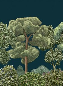 Coordonne Carta da parati panoramica Green Forest - Midnight