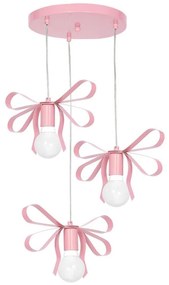 Lampadario per bambini NELA 3xE27/60W/230V rosa chiaro