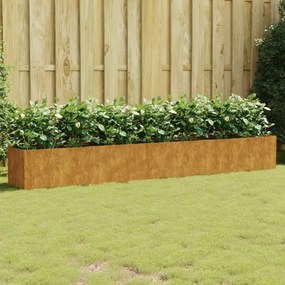 Fioriera Rialzata Da Giardino 280x40x40 Cm İn Acciaio Corten /
