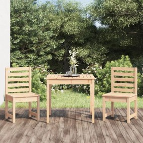 Set Bistrot Da Giardino 3 Pz İn Legno Massello Di Pino /