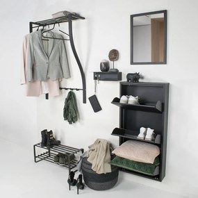 Attaccapanni da parete argentato in metallo con scaffale 75 cm Carve – Spinder Design