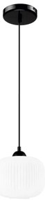 Lampadario a sospensione con filo HARMA 1xE27/15W/230V diametro 20 cm bianco/nero
