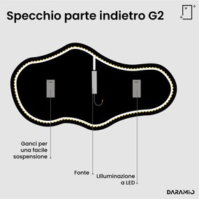 Specchio asimmetrico con luce LED G2