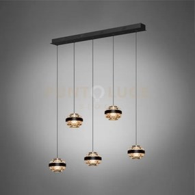 Sospensione geo 5lt bar, nero opaco, led 25w 2000 lumen 3000 k, l 9...