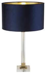 Lampada Da Scrivania Scarborough Cristallo Velluto Blu 1 Luce E27