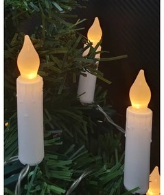 Catena decorativa natalizia a LED 10 LED, alimentazione 2x AA, 1,65 m, luce calda, a forma di candela