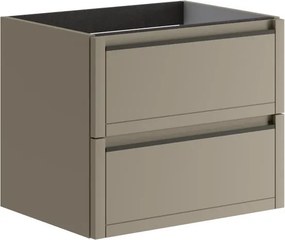 Mobile da bagno sospeso sotto lavabo L 59.5 x H 50 x P 45.5 cm marrone opaco, 2 cassetti TRATTO