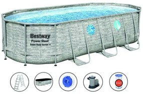 Piscina power steel swim vista ovale telaio portante cm.549x274x122h. -cm.549x274x122h - capacità lt.13430 - (art.56716)