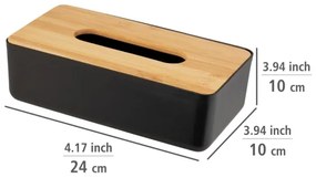 WENKO 25319100 - Scatola porta cosmetici ROTELLO 24x12,7 cm, nero/marrone