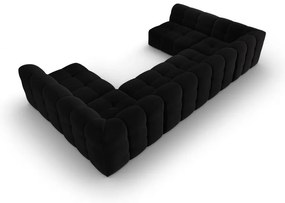 Divano angolare in velluto nero (a U) Kendal - Micadoni Home