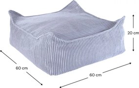 Pouf a sacco per bambini blu con rivestimento in velluto a coste Square – Wigiwama