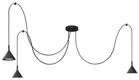 Lampadario a sospensione con filo ETNA 3xGX53/10W/230V ragno nero