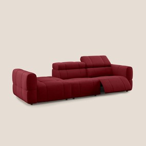 Giotto Divano con terminale e opzione relax elettrico in microfibra effetto velluto impermeabile T09