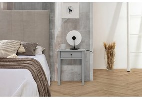 Comodino in legno di pino grigio chiaro Bart - Marckeric