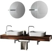 Mobile bagno composizione doppio lavabo 8 pezzi L.165 P.45 H.190 cm ASTRA colore noce