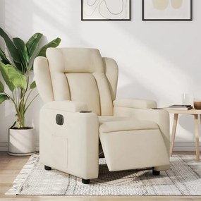Poltrona Elettrica Reclinabile Crema İn Tessuto /