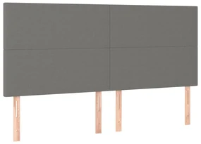 Giroletto a molle con materasso grigio scuro 180x200 cm tessuto